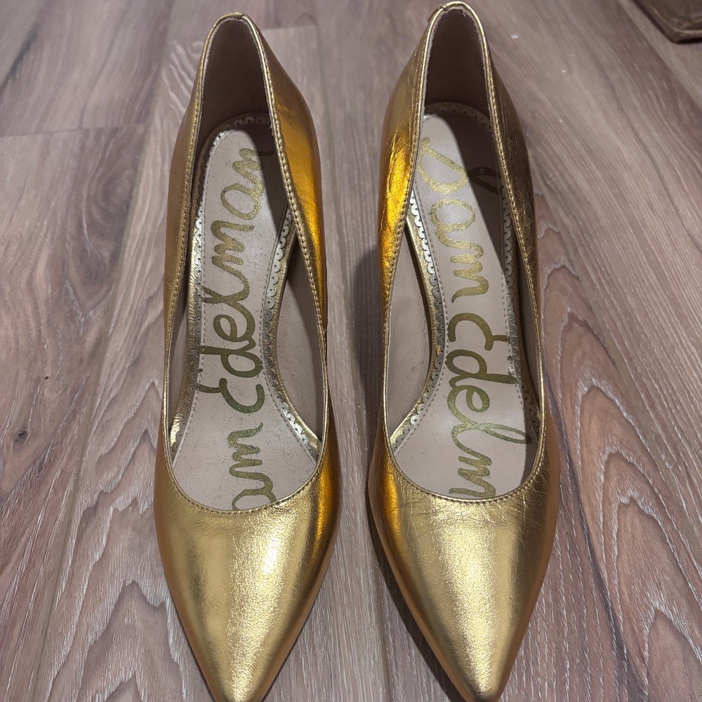 Sam Edelman Gold Foil Pumps